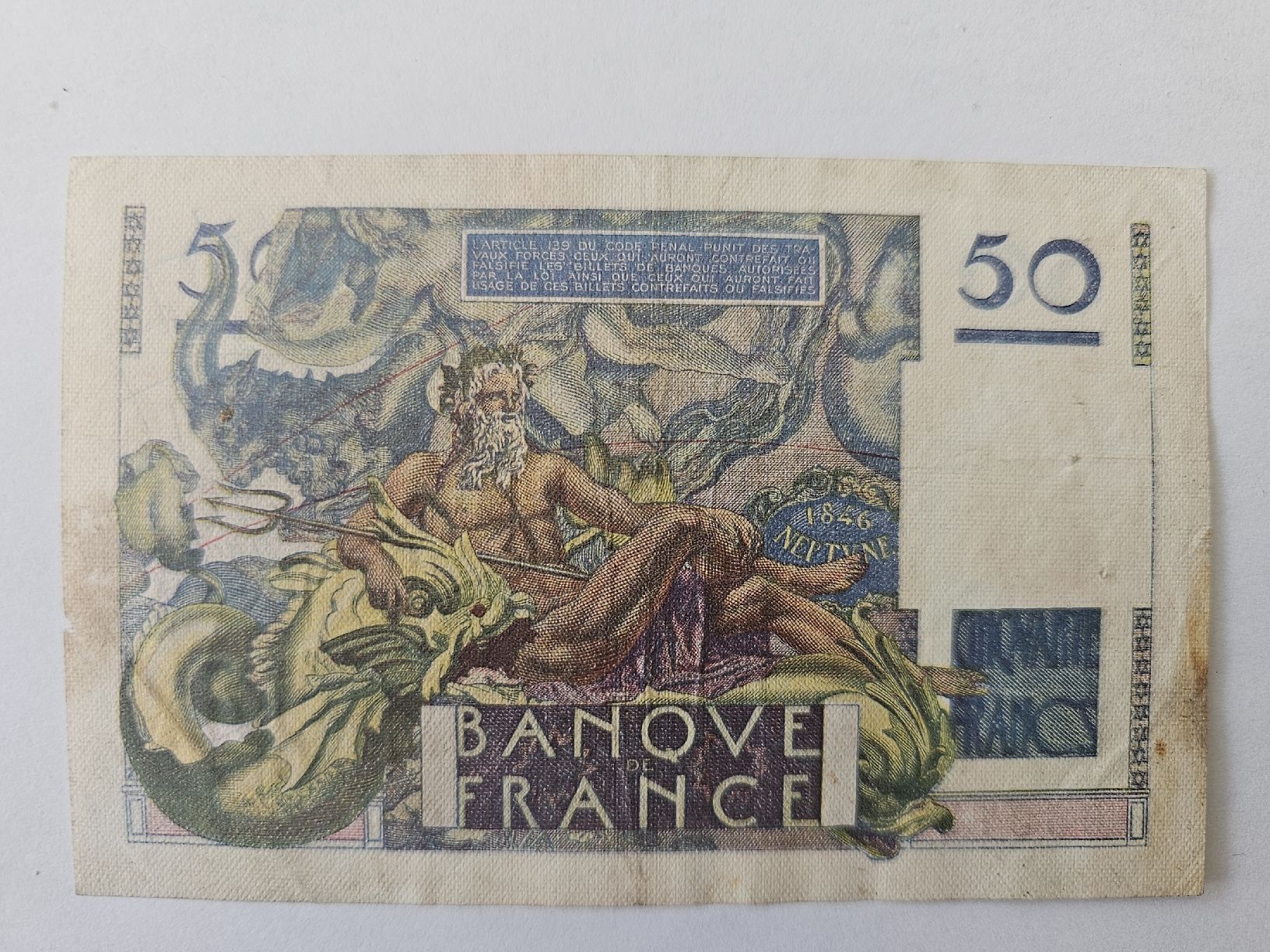 Banconote: France - 50 francs 1947 – Usato da Nidau venduto da Misterpix 1