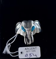 Bague Vintage "Éléphant de Turquoise" en Argent 925