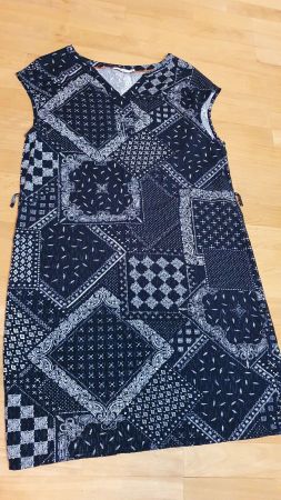 Cecil Kleid 100% Viskose Blau Weiß Gr. S passt M