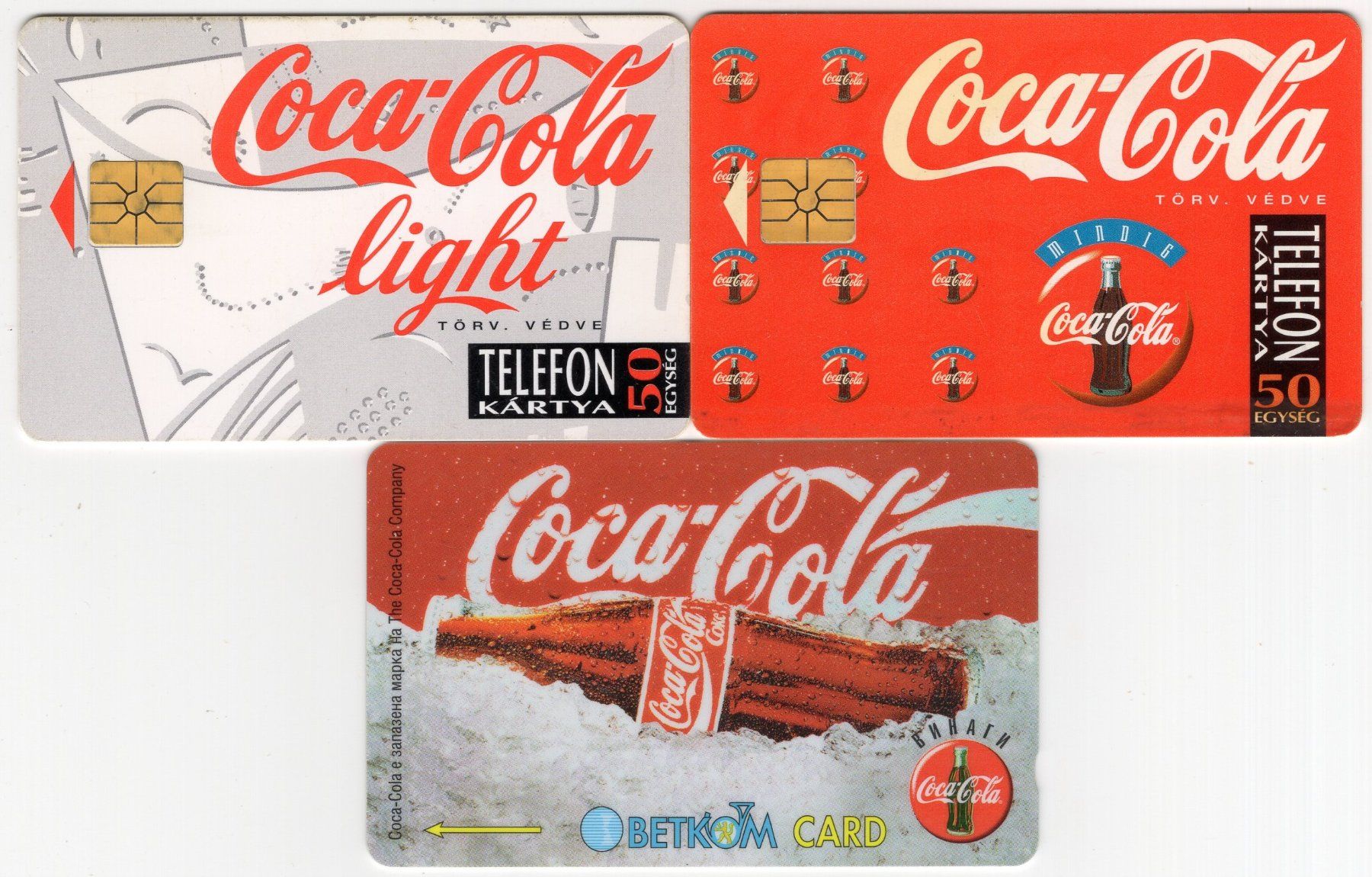 Telefon- & Taxkarten: 3 verschiedene seltene Coca-Cola Telefonkarten – Gebraucht aus Eglisau von Chperfins