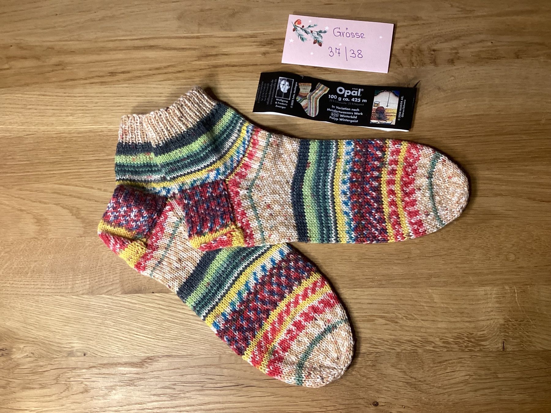 Calze: Handgestrickte Hundertwasser Söckli – Nuovo e nell'imballaggio originale da Flawil venduto da kruemeli02