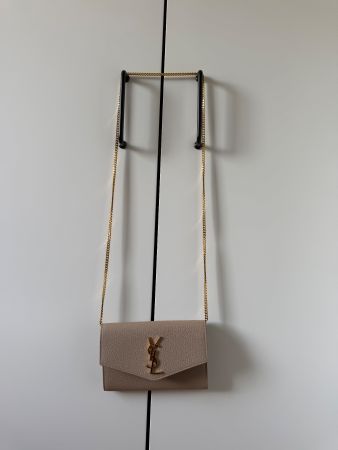 Saint Laurent Kette Tasche Leder beige neuwertig