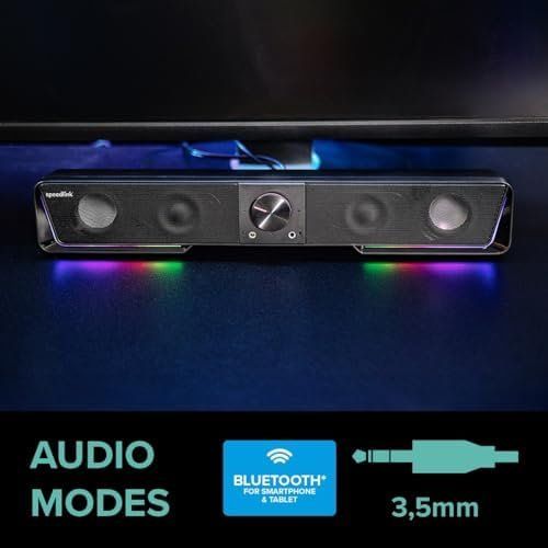 Haut-parleurs: Gravity RGB Stereo Soundbar PC Lautsprecher Bluetooth Tablet – Neuf avec emballage d'origine à Hundwil par Equiply 7