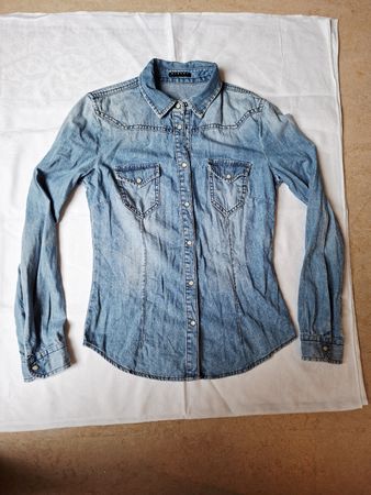 Sisley Jeanshemd / Jeansbluse, Gr. XS