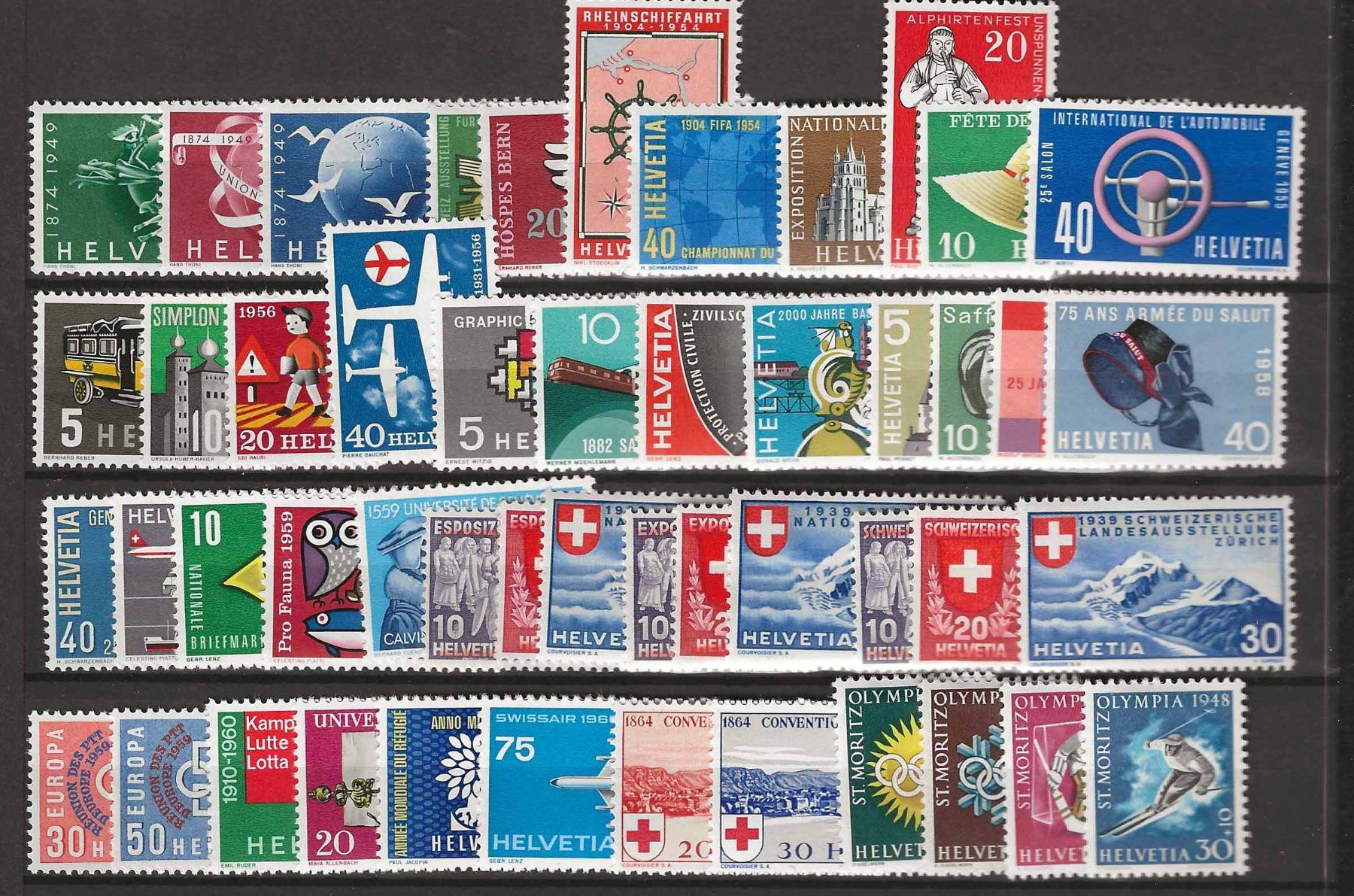 Tutti i francobolli: CH003 - Lot timbres CH neufs ** – Usato da Trélex venduto da Phil_Albert 1