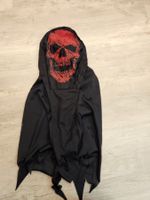 Halloween Maske Totenkopf schwarz rot Stoff one Size