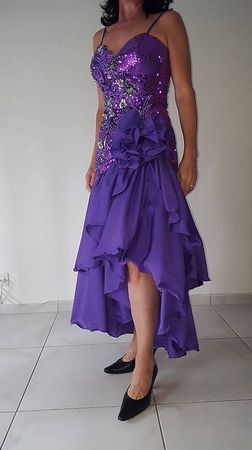 Elegantes Abendkleid, Gr. 38, Lila, Pailletten, Festkleid...
