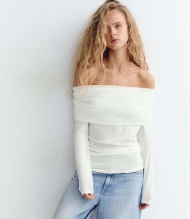 Zara Oberteil, schulterfrei, Pullover Shirt Gr.L 40 NEU