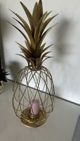 Deko Kerzenständer Ananas Gold Metall Draht ca 47cm