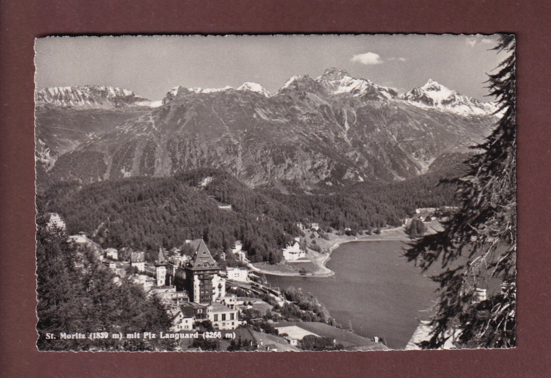 Cartoline postali: ST. MORITZ - Piz Languard - 1950 – Usato da Pully venduto da nicecards-shop