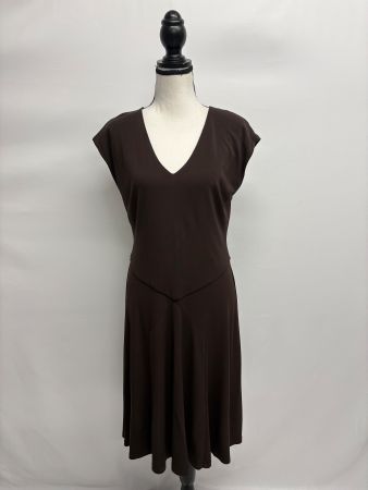 Lauren Ralph Lauren elegantes Kleid braun kurzarm Gr. 36