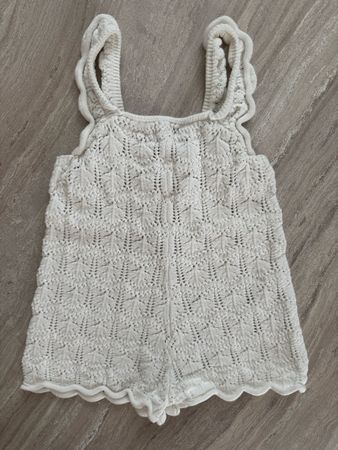 Zara Jumpsuit gehäkelt weiss 98