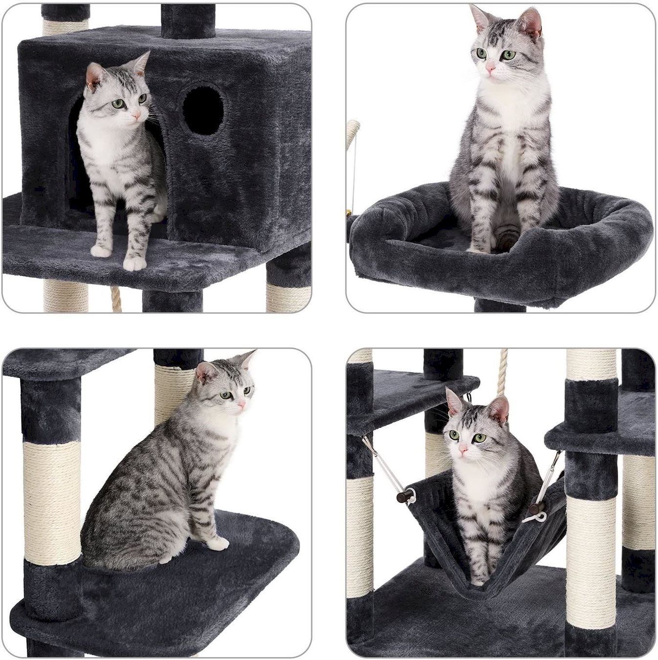 Katzenbaum - Kratzbaum: FEANDREA Kratzbaum 154 cm Rauchgrau – Neu und originalverpackt aus Bottighofen von zaap 6
