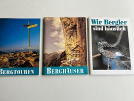 Drei Broschüren: Berghäuser, Bergtouren und Wir Bergler