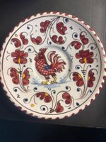 Vintage Keramik-Mokka-Set mit Hahn-Motiv, Italy, handbemalt