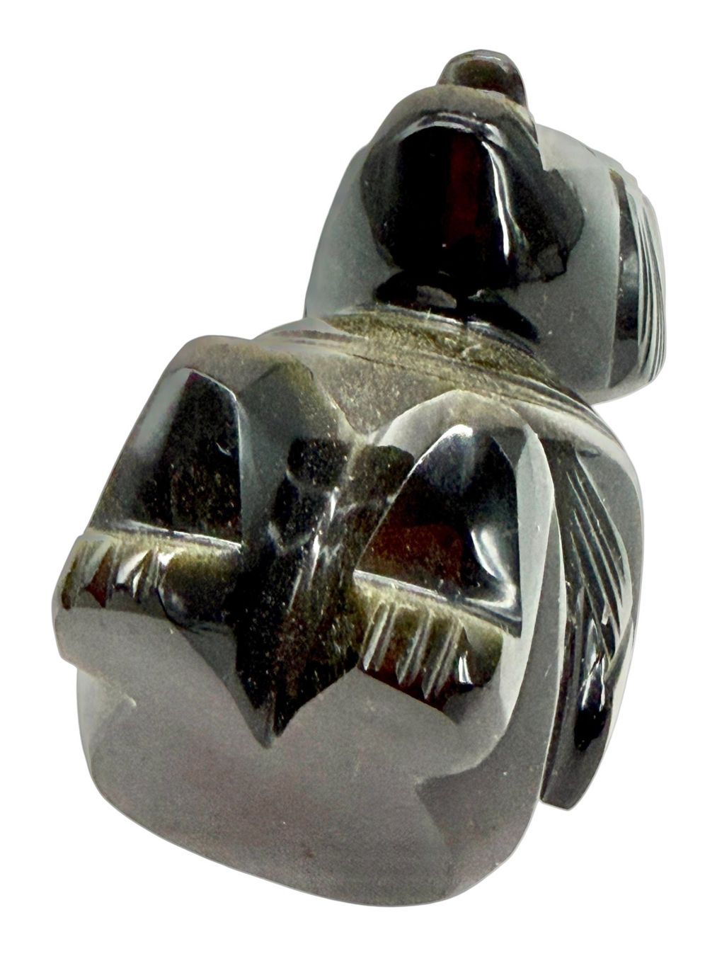 Sculture & Statue: Superbe sculpture style maya en obsidienne noire dorée – Usato da Morges venduto da 1tiquaire 8