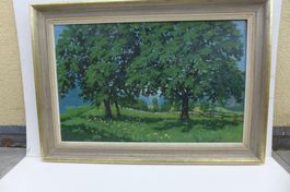 Gemälde Bild E. Kohlund Sommerliche Landschaft mit Bäumen
