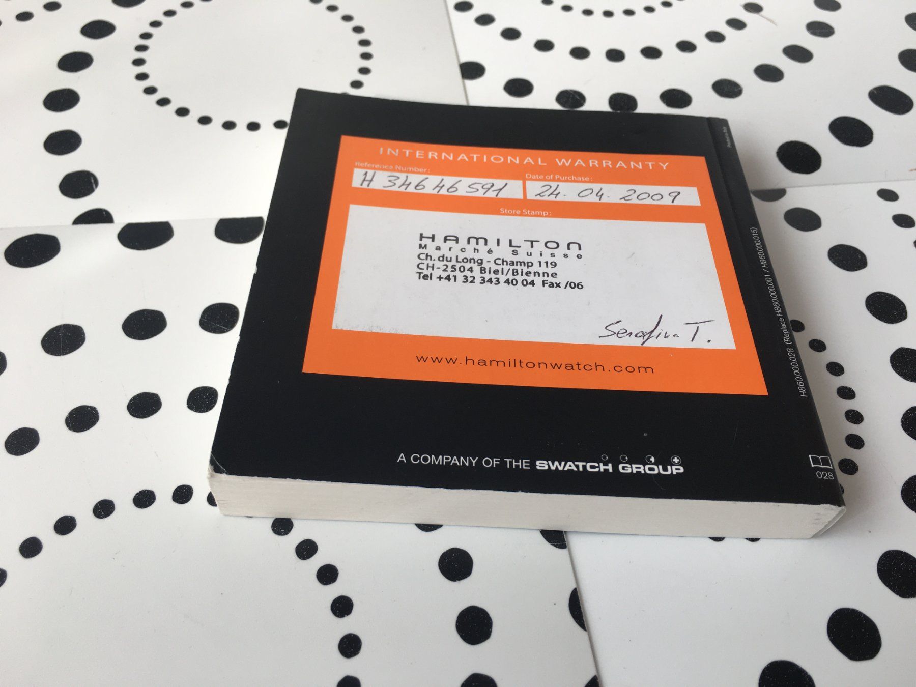 Documenti: HAMILTON ORIGINAL - GENERAL OPERATING INSTRUCTIONS MANUAL ! – Usato da Epalinges venduto da dream-watch 7