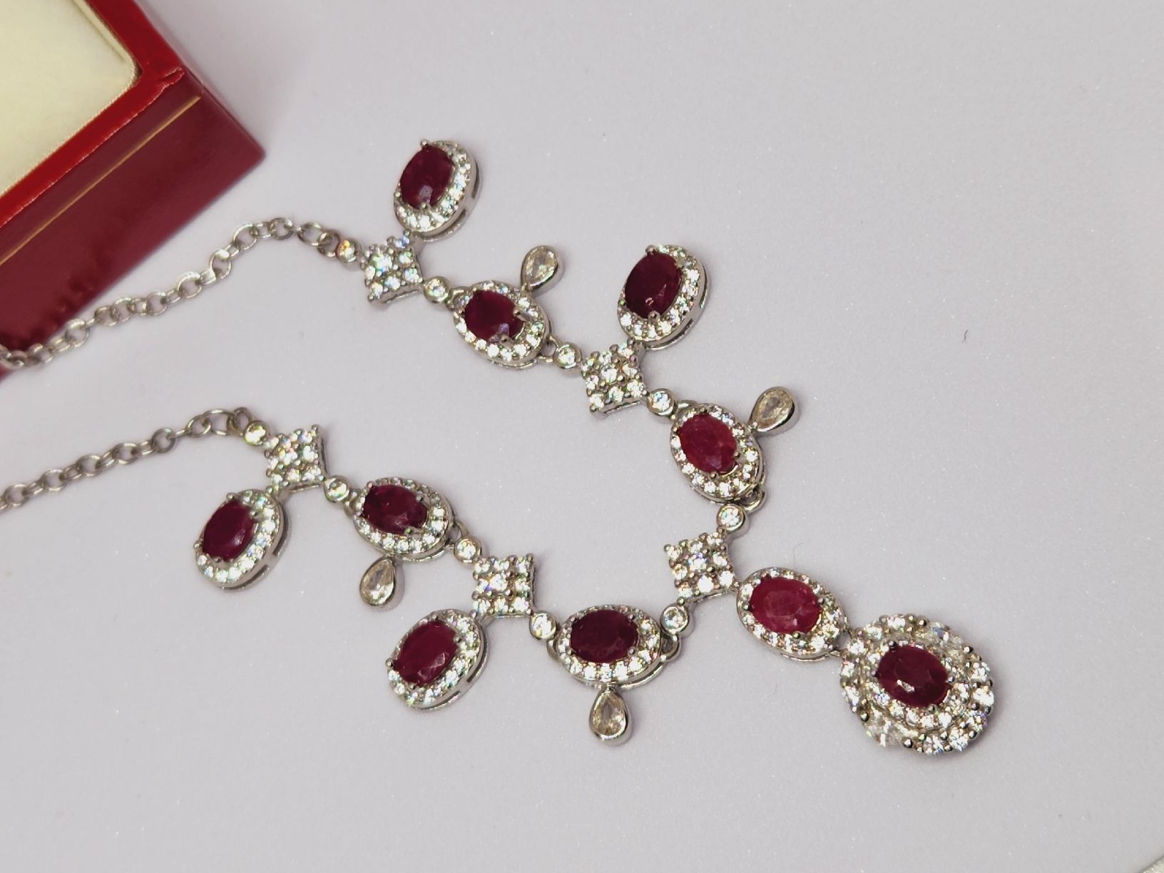 Catenine: Luxus Rubin Collier 925 Silber Neu - Geschenkidee – Nuovo (secondo la descrizione) da St. Gallen venduto da GIULESGG 4