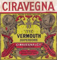 Etikette (gross) - Vino Vermouth Superiore (Ciravegna) /bd