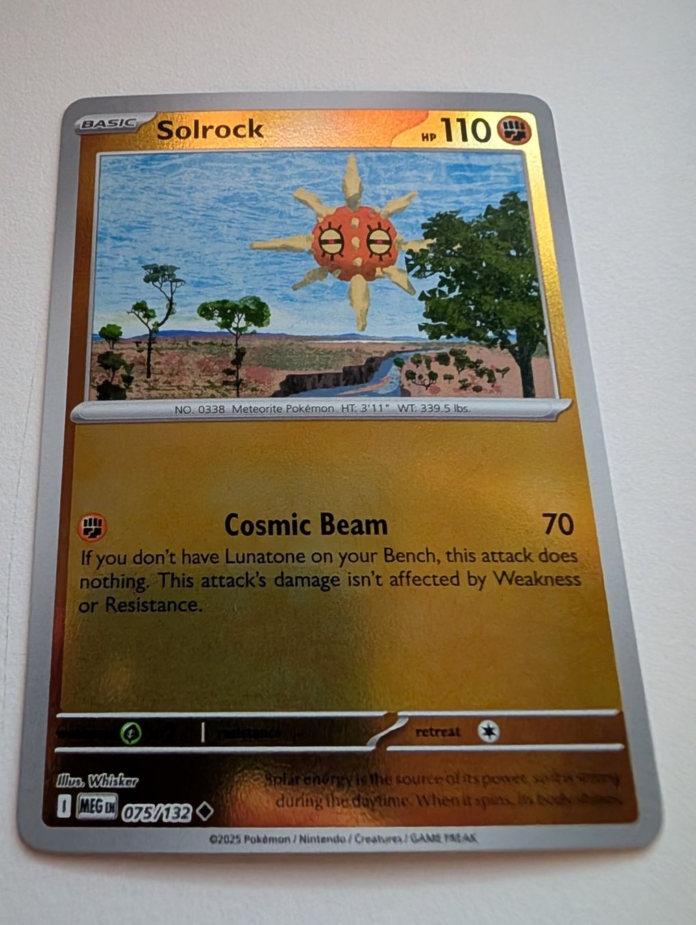 Pokémon Carte collezionabili: Solrock Pokemon Card Reverse Holo EN 075 Mega Evolution – Usato da Hünenberg See venduto da SpecialEditionGaming