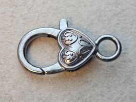 2x Herz Verschluss Karabiner Schmuck Kette Endteile Basteln
