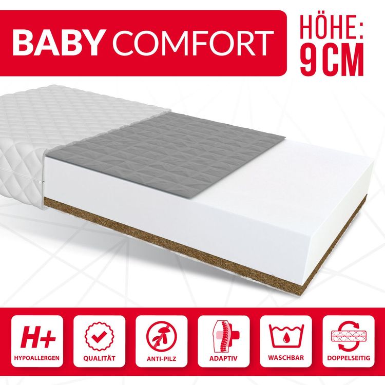 Kindermatratze 80x160 Cm H3 - Babymatratze Mit Bezug Für Kinderbett