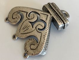 Boho Anhänger antik Silbern 3 Ösen, 1Stück