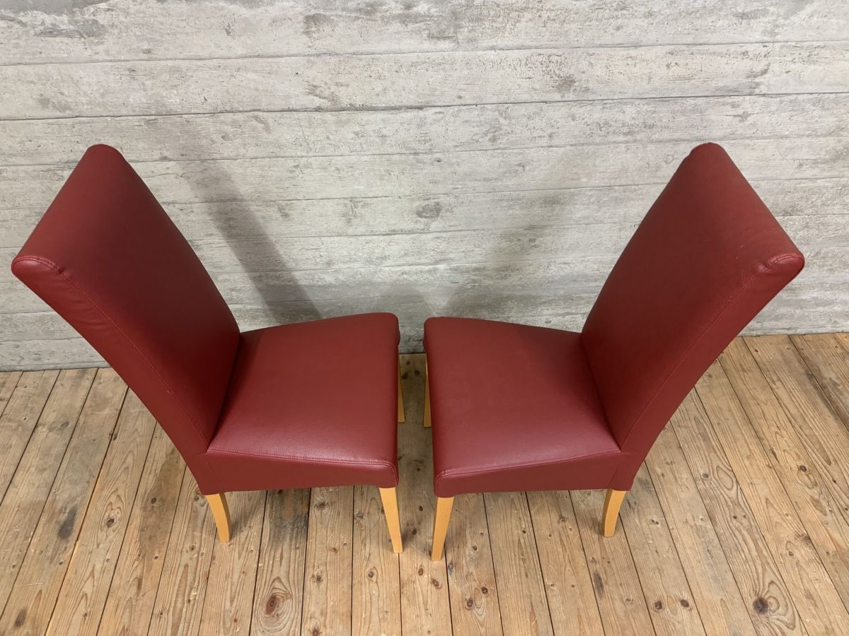 Stühle: 2 hochwertige Lederstühle, bordeauxrot – Gebraucht aus Münchenstein von Eclipse6 4