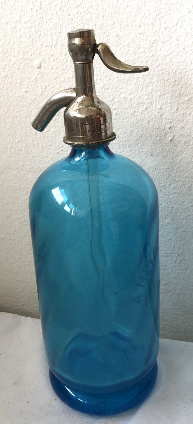Bottiglie: Antike blaue Siphonflasche - Carba & Meyer-Wieland – Usato da Schaffhausen venduto da durruti
