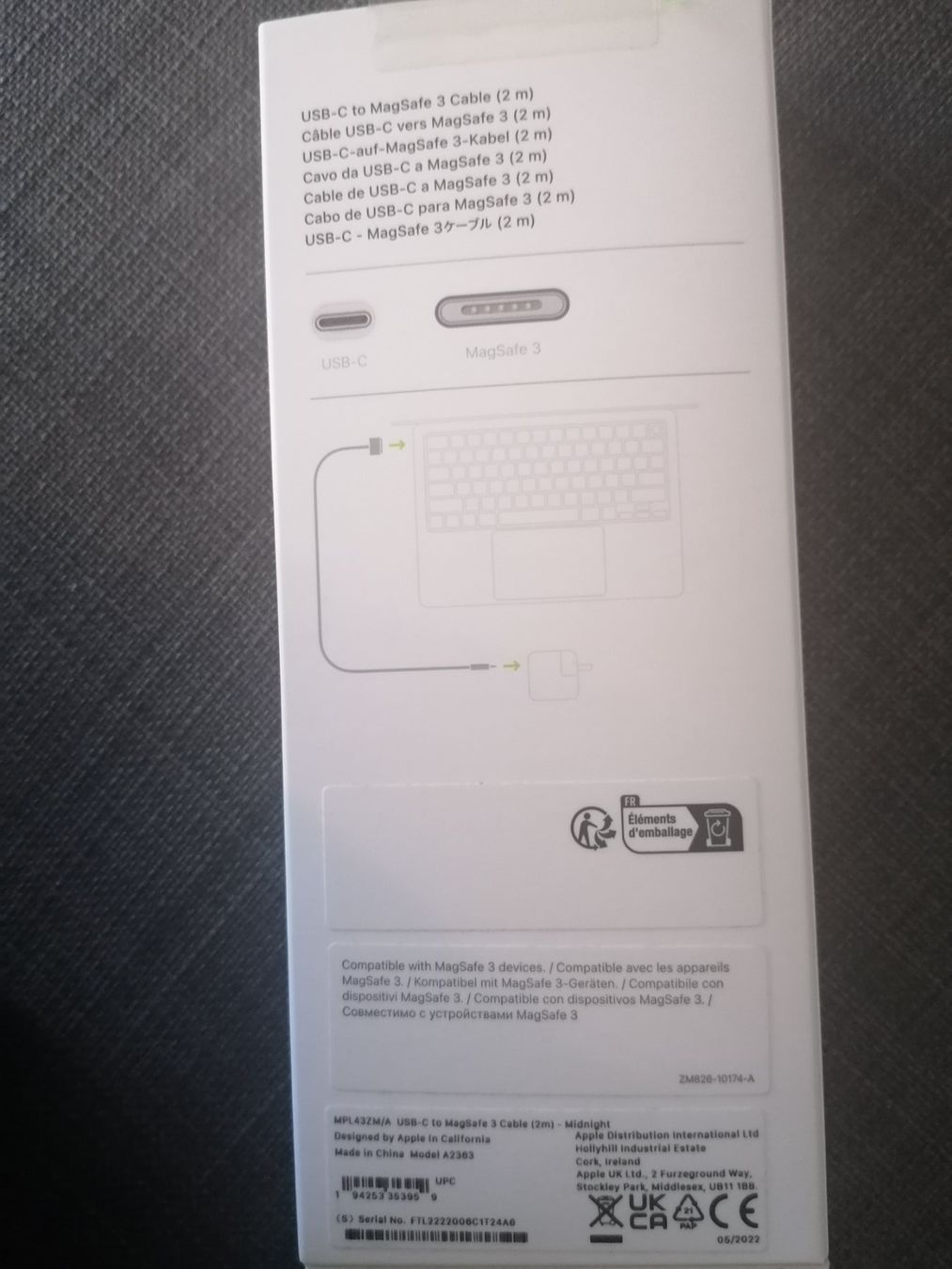 Apple Cavi: Apple USB‑C auf MagSafe 3 - Kabel – Nuovo e nell'imballaggio originale da Brügg BE venduto da Molecular. 1