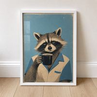 Vintage Wandbild Tiermotiv A4 mit Rahmen