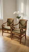 Paire de fauteuils anciens style Restauration, Charles X