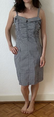 Anthropologie Robe d'été vichy noir/blanc