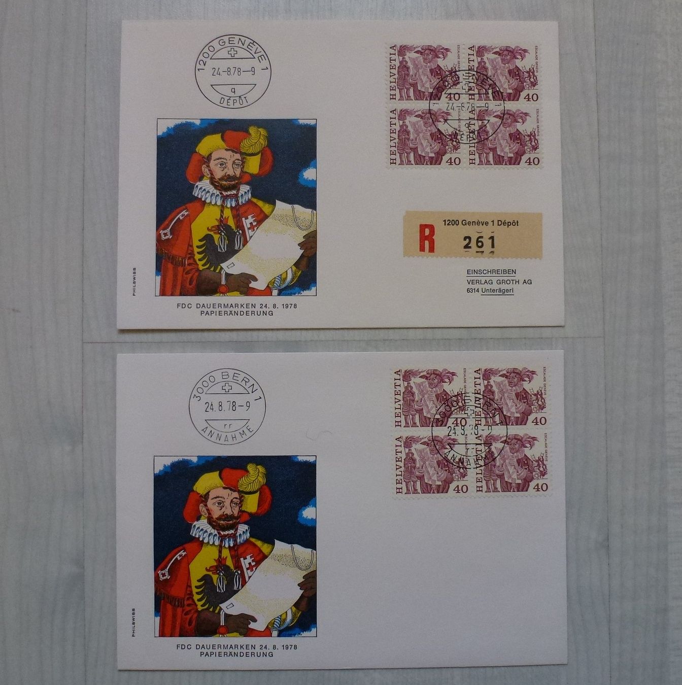 Tous les timbres: Lot ++ 6 FDC`s Papieränderung 1978 – D'occasion à Walkringen par Casablanca777 3