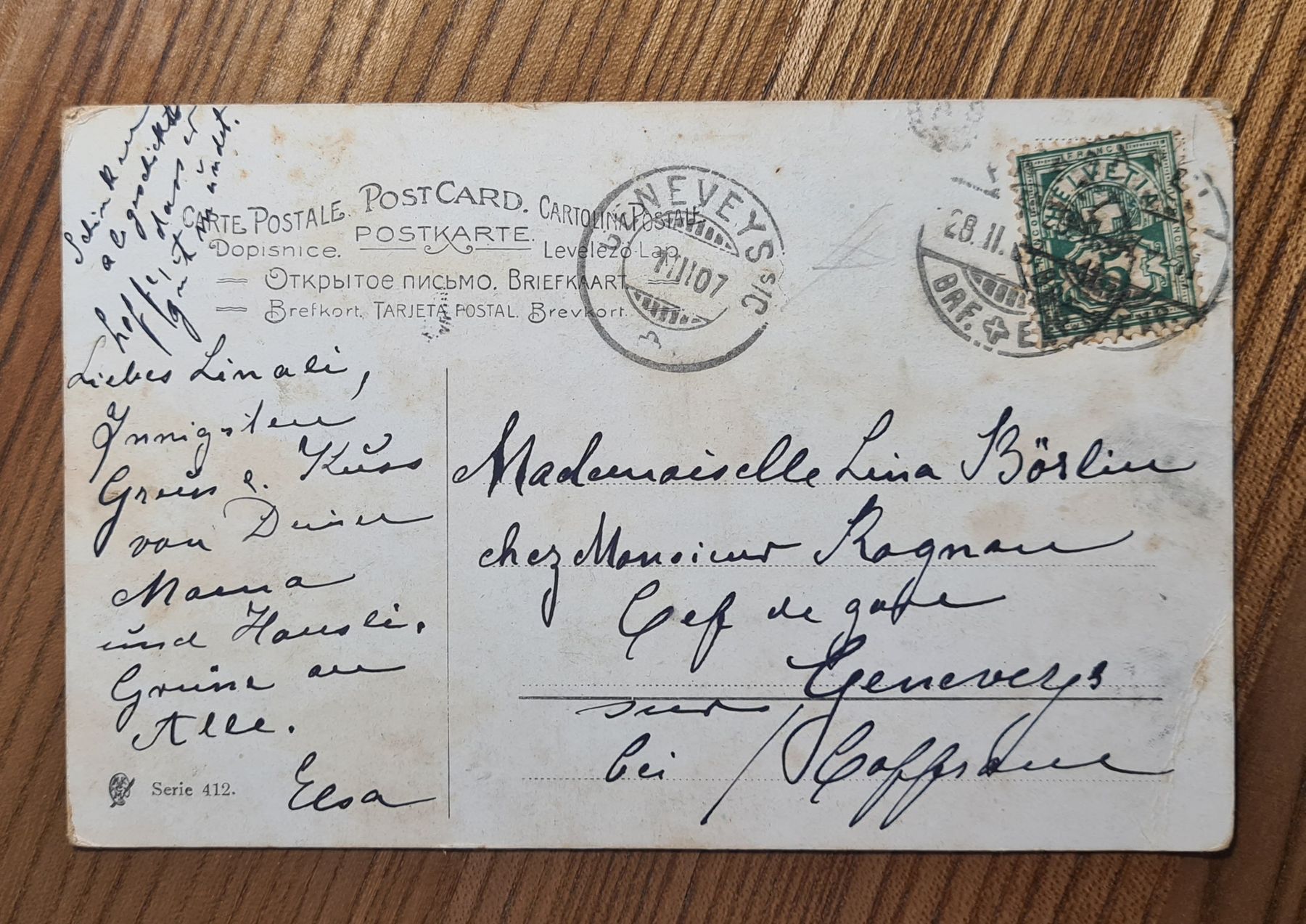 Cartoline postali: Mädchen mit Schwänen 1907 – Usato da Ebikon venduto da Donar50 2
