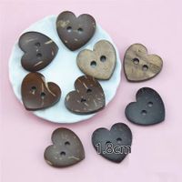 200x herzförmige Nähknöpfe Kokosnuss - bouton coeur en coco