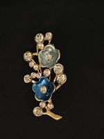 Edle Fashion Brosche Flower Blue