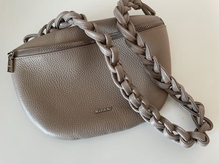 Ripani Leder Umhänge-Tasche taupe