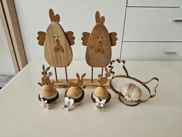 Osterdeko Holzhasen Hühner Deko Frühlingsstimmung