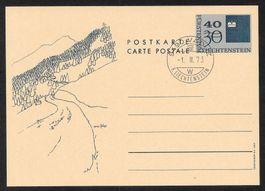 Liechtenstein Postkarte 75 ET Vaduz 1.2.1973