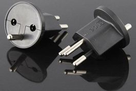 5 Stück Permanent-Adapter Schuko auf CH schwarz
