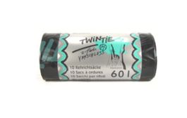 Kehrichtsack Twin-Tie mit Schlaufe, 60 Liter, 10 Stk.