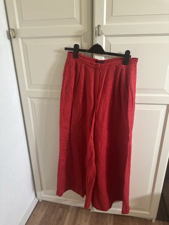 Leinenhose Massimo Dutti Rot Gr. 38 Sommer luftig wie neu
