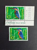 Eisvogel mit Schneepelz Pro Natura 10 Rappen 1966 gestempelt