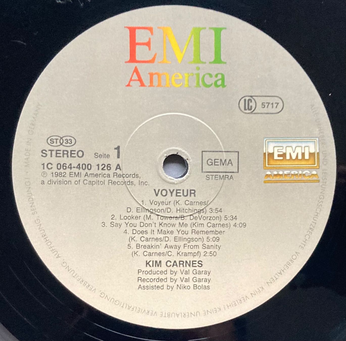 Dischi in vinile: KIM CARNES -VOYEUR – Usato da Poliez-Pittet venduto da Newtown-Records 3