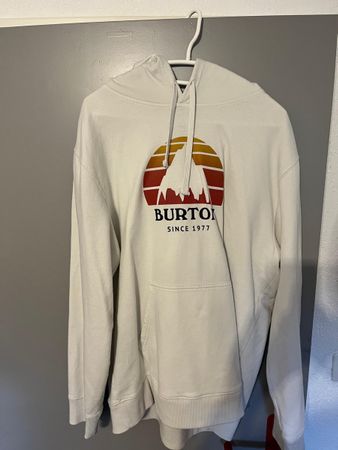 Burton Pullover Hoodie weiss Grösse XL Sonnenuntergang Print