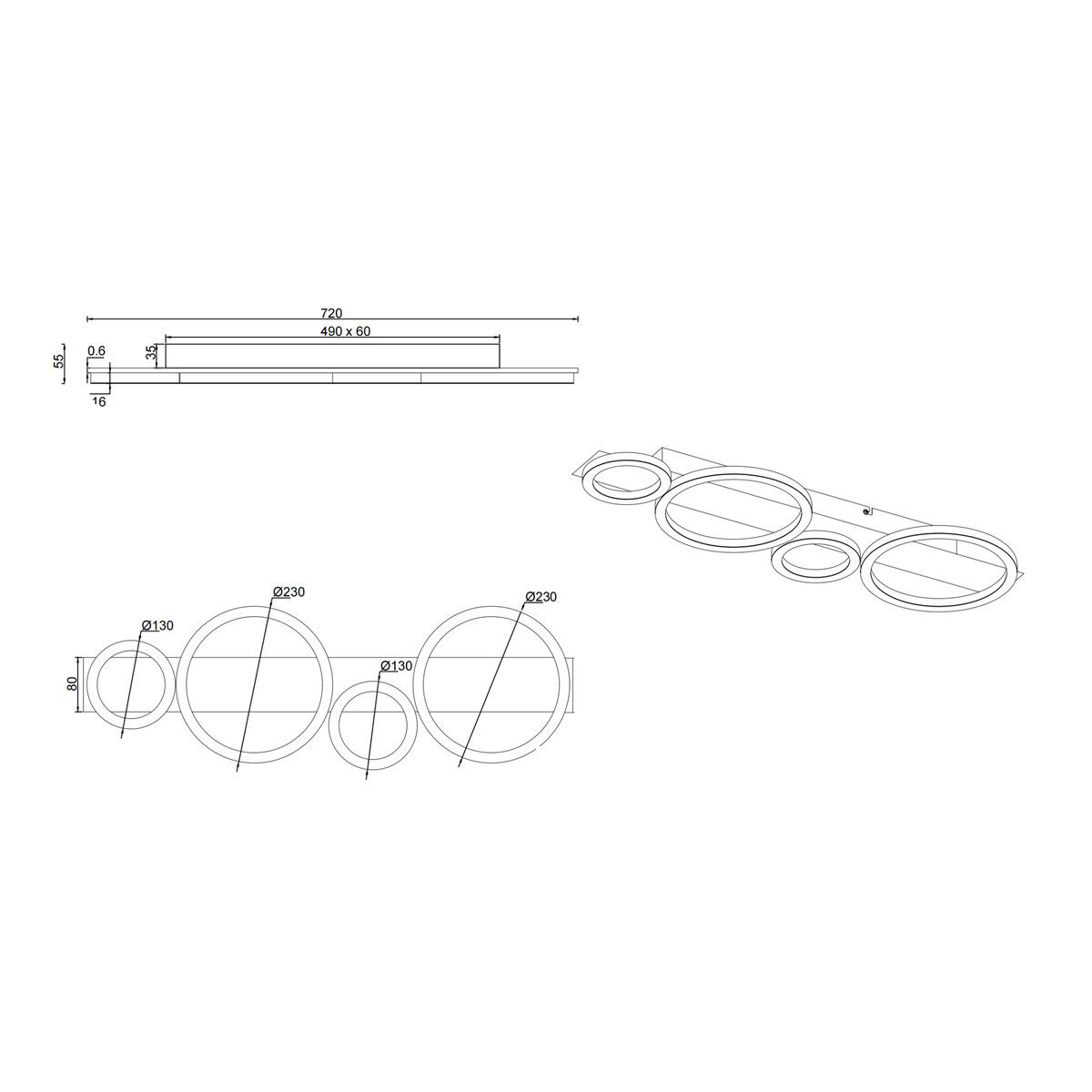 Kronleuchter & Deckenlampen: LED Deckenleuchte, Chrom, 72 cm x 23 cm – Neu (gemäss Beschreibung) aus Kreuzlingen von Smart-Light 5