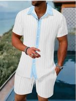 NEUER Herren Zweiteiler weiss-blau Gr. M - 225399