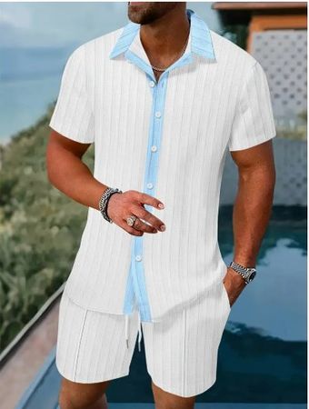 NEUER Herren Zweiteiler weiss-blau Gr. M - 225399
